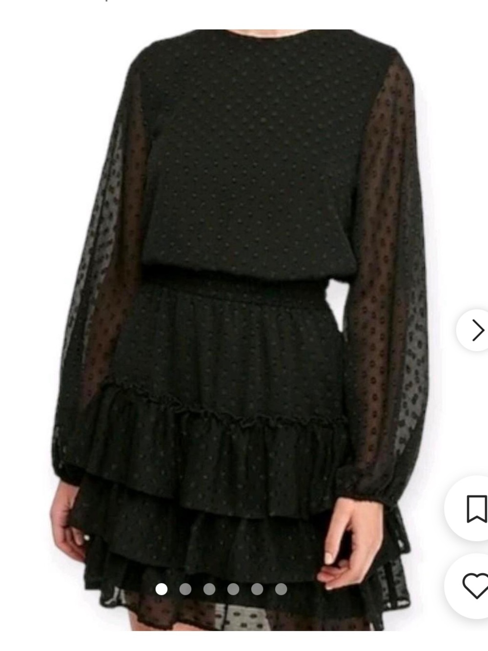Express black ruffled mini dress